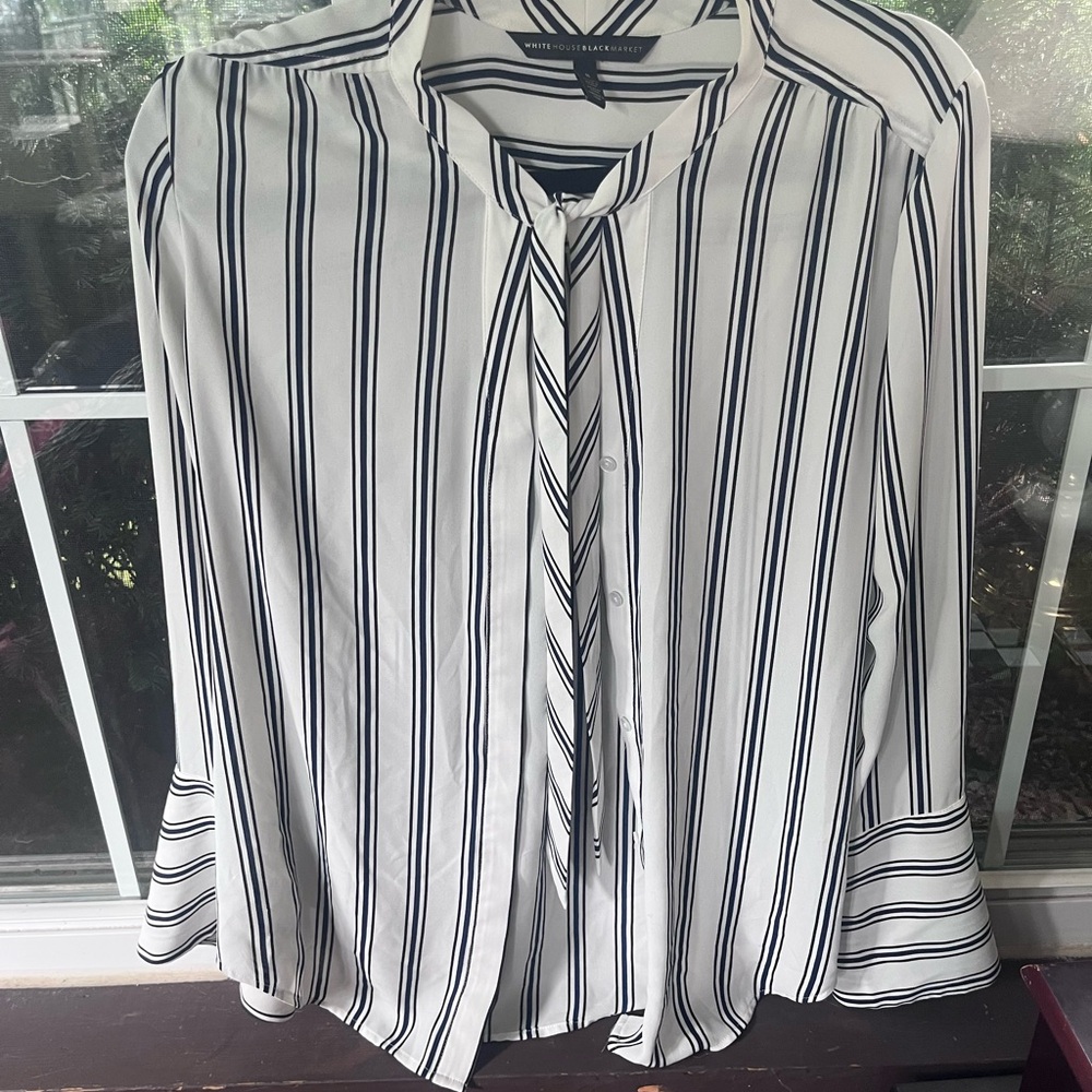 White House Black Market Striped Blouse